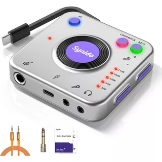 Synido Placa De Som Externa De Transmissão Ao Vivo Bluetooth HIFI Interface De áudio Para instrumentos PC Celular em Oferta na Shopee