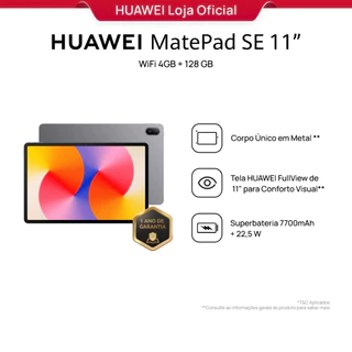 HUAWEI MatePad SE 11" | Tablet | Design de Corpo Único em Metal | 7700 mAh + Superbateria de 22,5 W em Oferta na Shopee