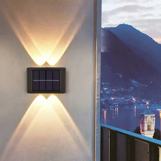 Luminária Solar de Parede: Sem Fiação! Acende à Noite Auto, À Prova D'água - Luz Quente e Branca