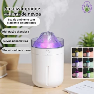 Umidificador de Ar 330ml com Função de Difusor Aromatizador Portátil USB Silencioso para Escritório