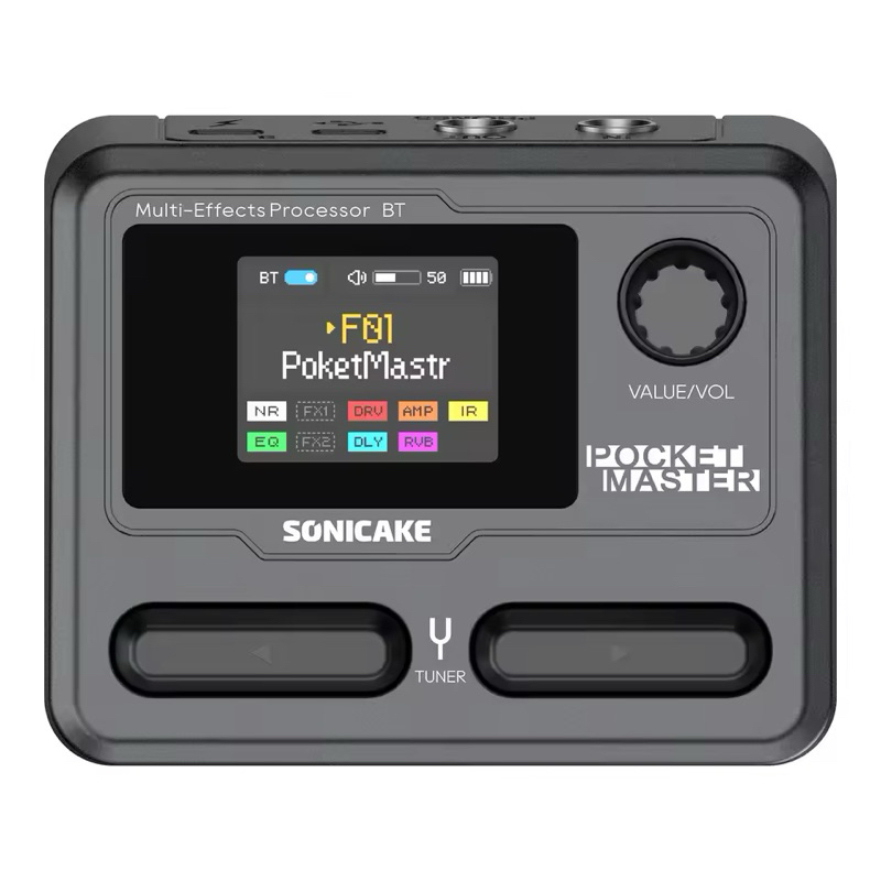 Pedaleira De Guitarra Multiefeito Sonicake Pocket Master Top Preto