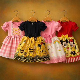 Vestido Infantil Festa Casual Canelado