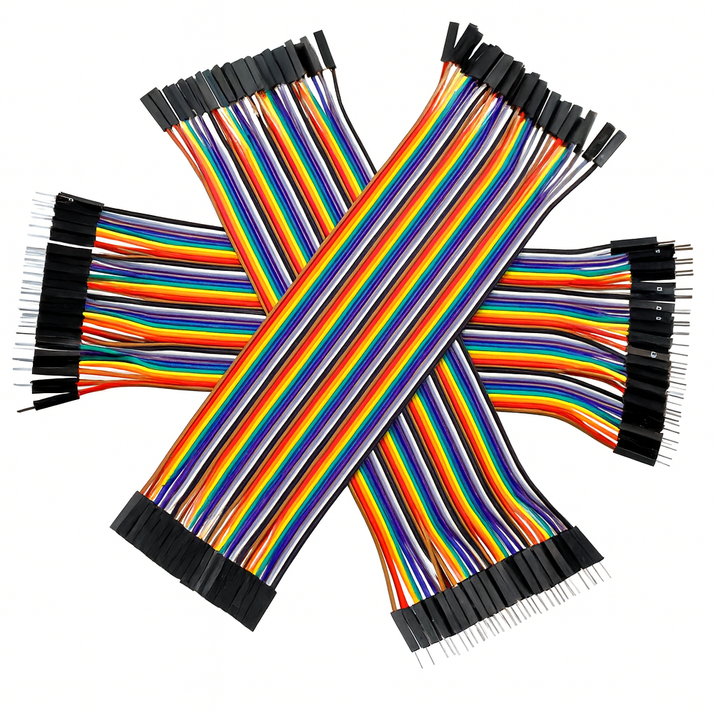Cabo Jumper 20cm 40 Fios para Arduino e Protoboard Macho/Macho, Macho/Fêmea, Fêmea/Fêmea