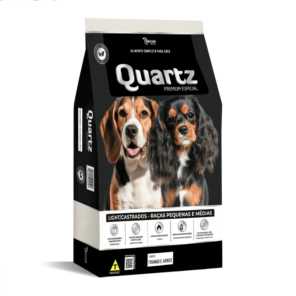 Ração Para Cães Quartz Light/Castrados - Raças Pequenas e Médias 10,1Kg ...