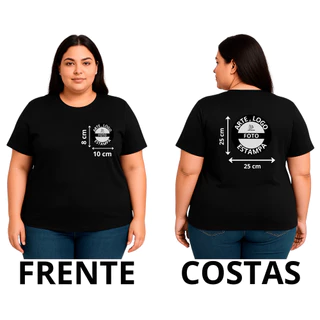 CAMISETA PLUS SIZE PERSONALIZADA COM SEU LOGO, SUA MARCA, SUA IMAGEM 100% ALGODÃO UNISSEX UNIFORME