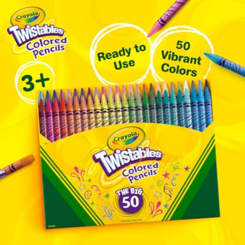 Juego De Lápices De Colores Crayola Twistables De 50 Unidades Para Ninos Mayores De 4 Anos 1301276491