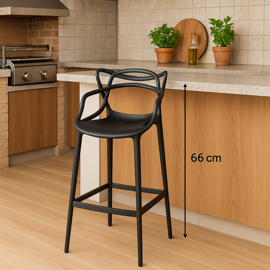 Banqueta Masterchair Design Allegra Moderna 66cm Americana