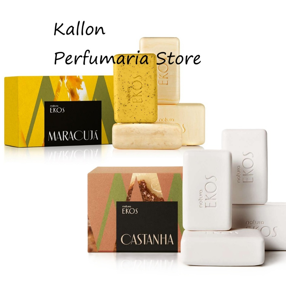 Kit (2x Caixas) Sabonete Ekos Maracuja, Castanha, Esfoliante