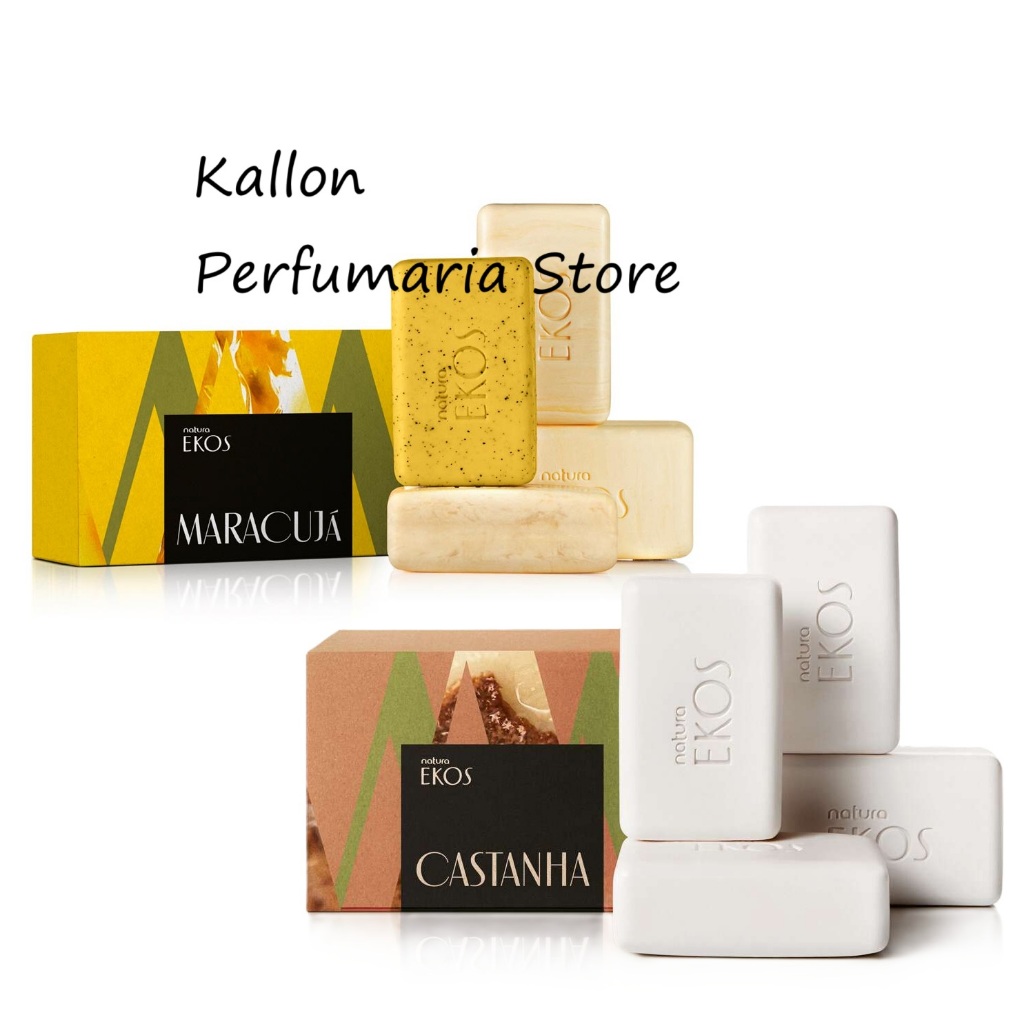 Kit (2x Caixas) Sabonete Ekos Maracuja, Castanha, Esfoliante