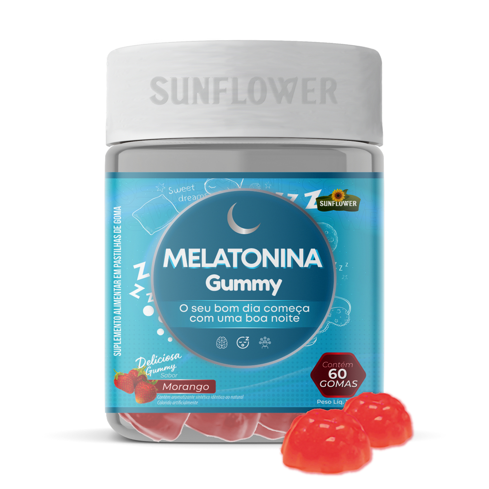 Melatonina - Melatonina Gummy - Melatonina em Goma 210mcg Sabor Frutas Vermelhas 60 gomas ...