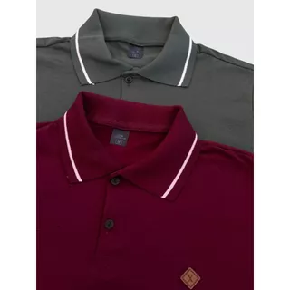 Kit 2 Camiseta Gola Polo Masculina 100% Algodão Malha fria.