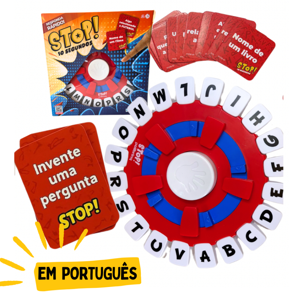 Jogo Stop em Português Tabuleiro 10 Segundos Tapalavras Tecla Letras ...