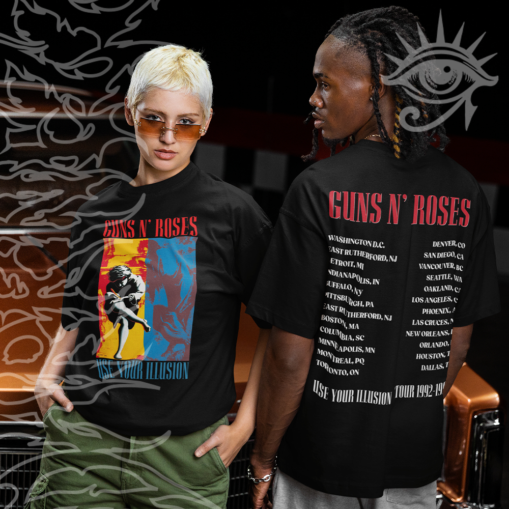 Camiseta Basica e OVERSIZED Guns N Roses Use Your Illusion Tour