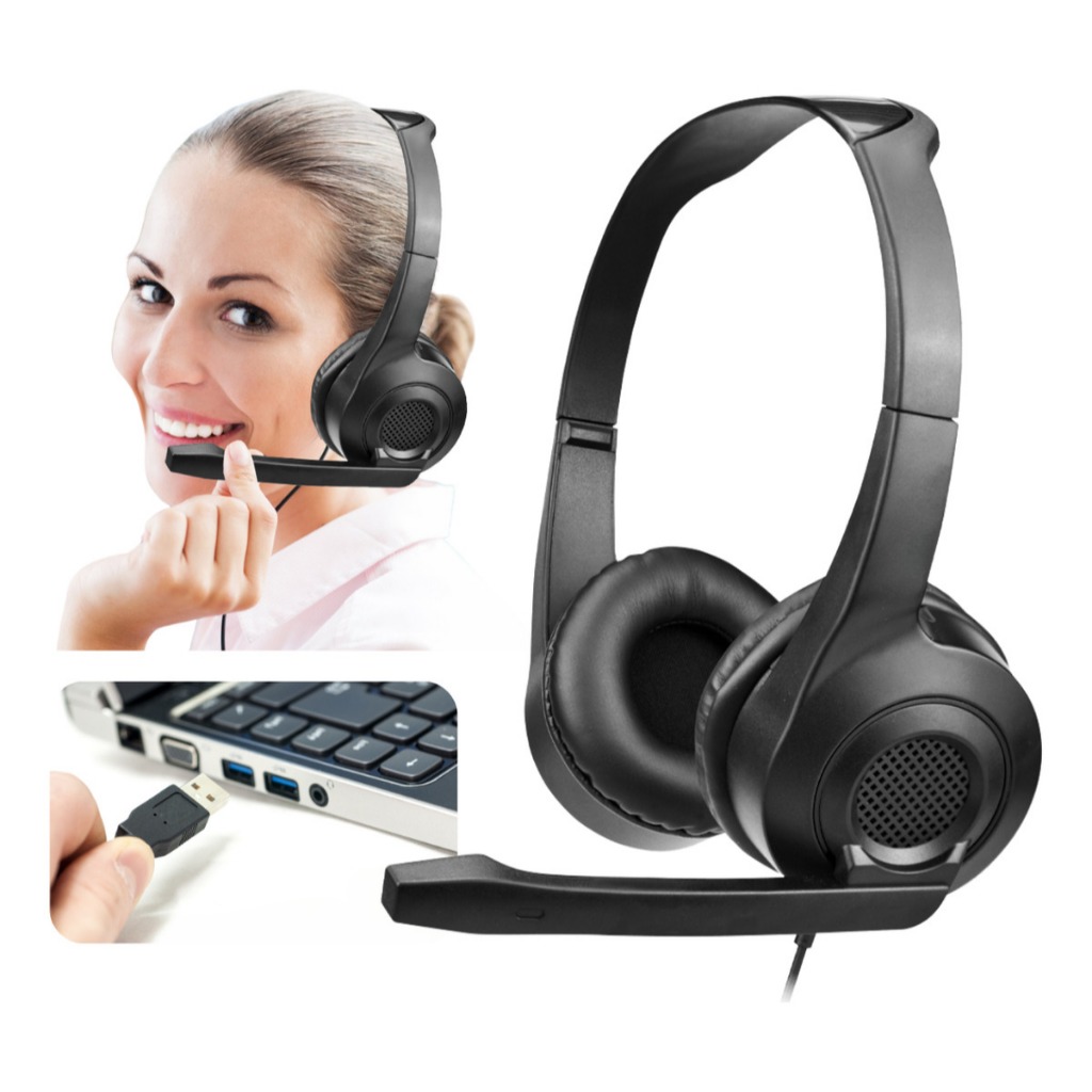 Headset Fone de Ouvido Profissional USB com Microfone Letron 40 mm Cabo ...