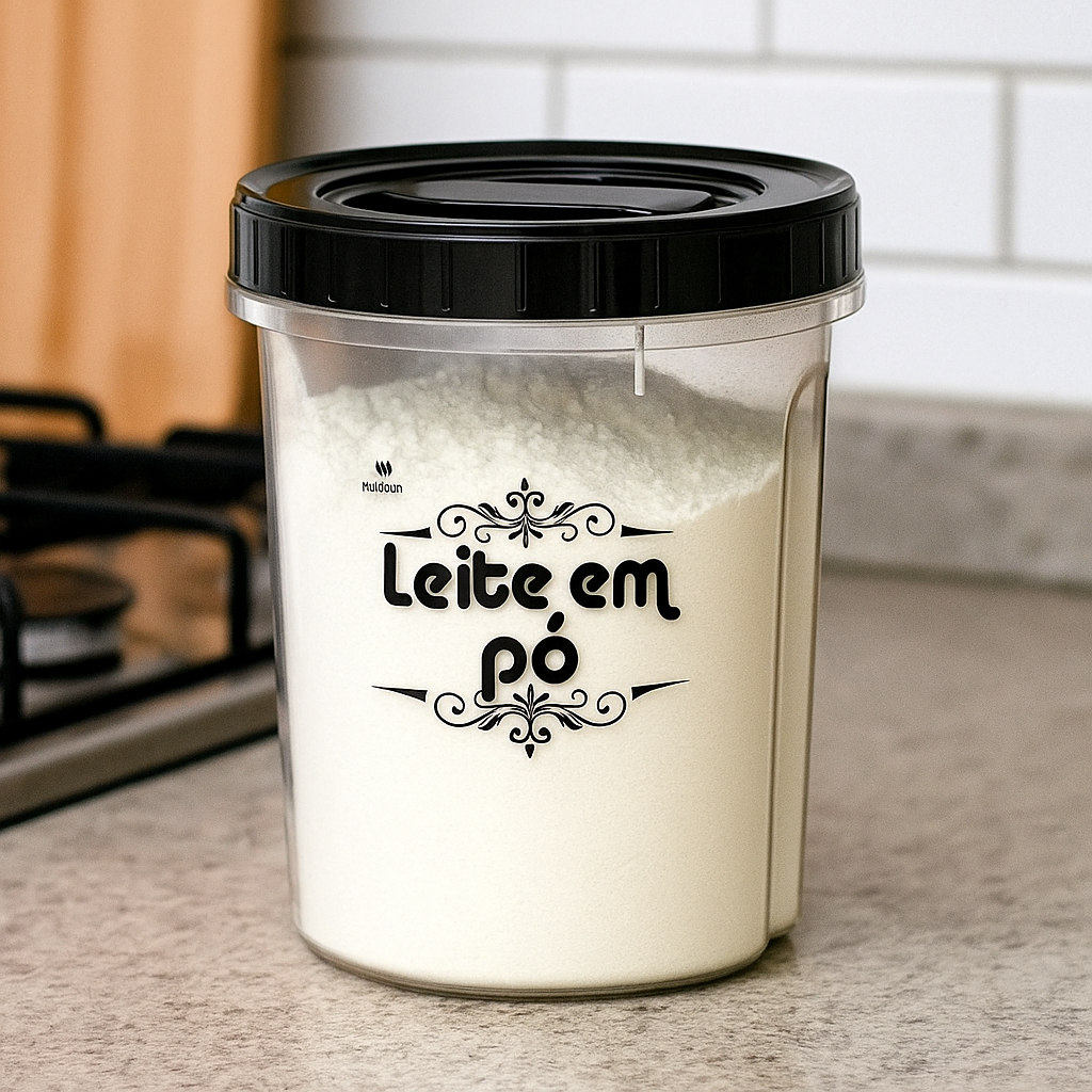 Pote 2 Litros com Tampa de Rosca – Armazenar Leite em Pó, Mantimentos e ...