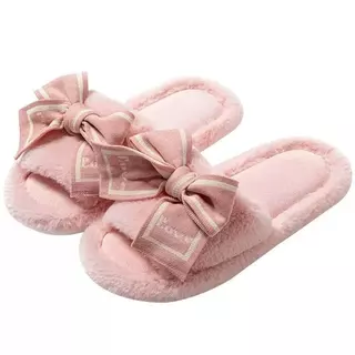 Pantufa Aberto Com Larço Luxo Chinelo Da Casa Para Menina Inverno Novo Modelo Macio Super Confortáveis e Antiderrapane
