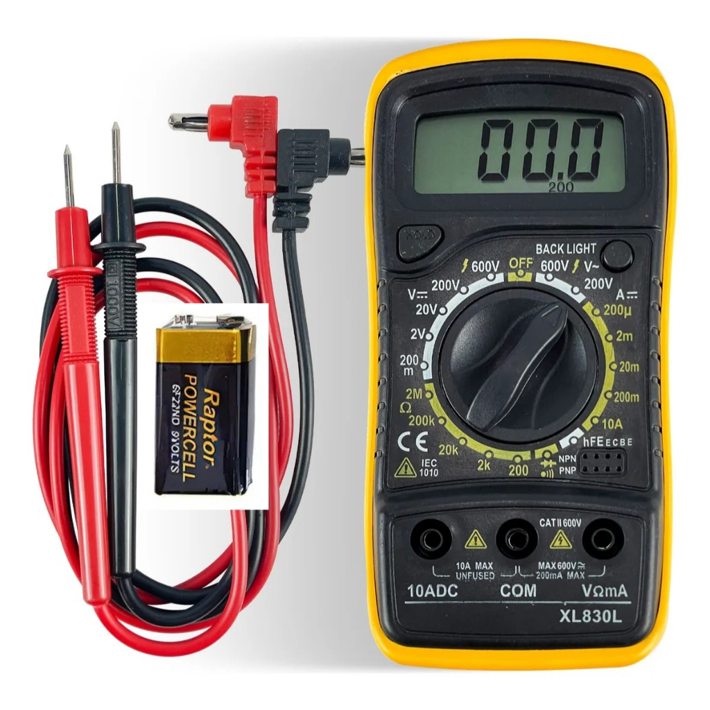 Multímetro Digital Profissional Multiteste C/ Bipe E Bateria | Shopee ...