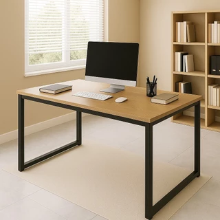 Mesa Industrial para Escritório 120x80 cm com Tampo de Madeira