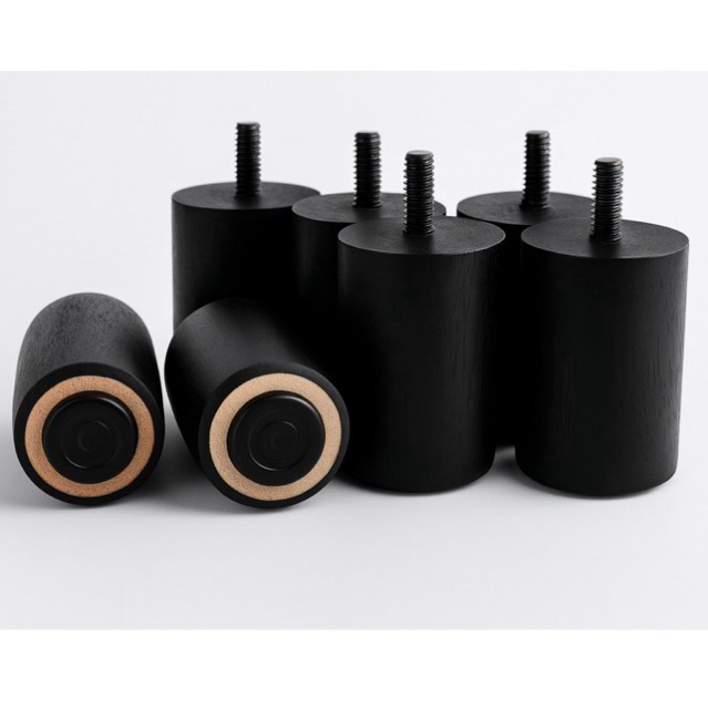 Pés de madeira 6,5 cm Para camas box sofás ou móveis em geral - Kit 6 ...
