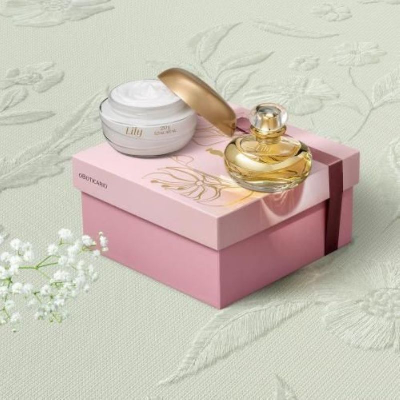 Kit Lily O Boticário – Eau de Parfum 75ml + Creme Acetinado 250g ...
