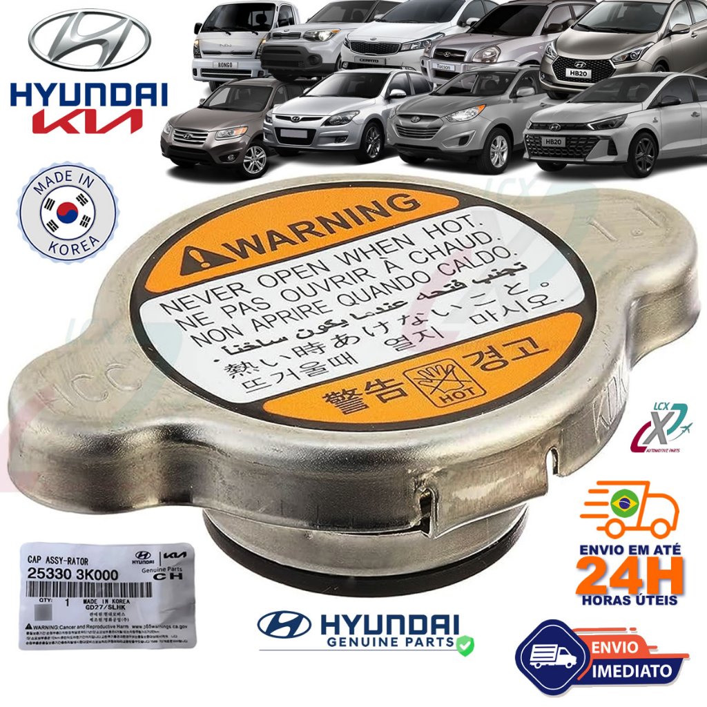 Tampa Radiador Original Hyundai Hb20 I30 Ix35 Tucson Azera Sonata Kia ...