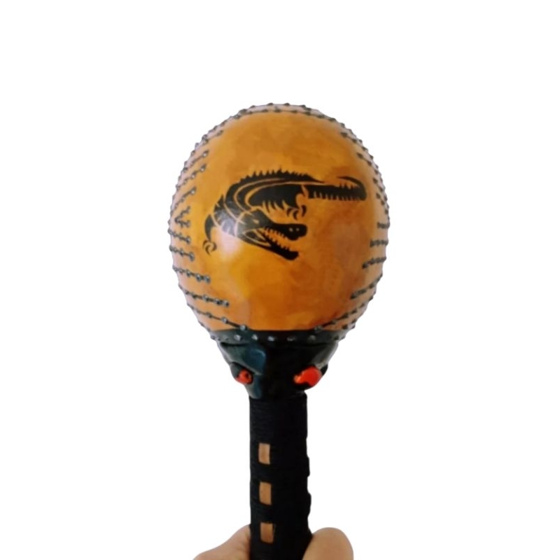 Maracá Indígena Animal de Poder Crocodilo Xamânica | Shopee Brasil