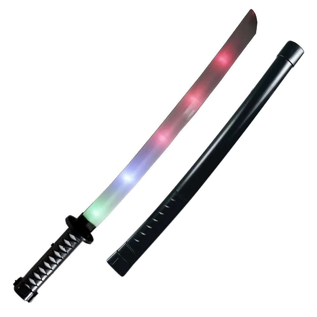 Brinquedo Ninja Katana com som, luz e bateria.