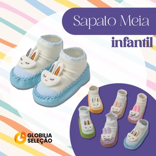💗Meias Infantis com Sola Meia Cano Alto Bebê para Engatinhar Menina Menino 0 a 18 meses em Oferta na Shopee