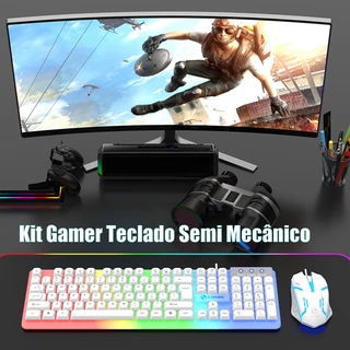 Kit Gamer Teclado Semi Mecânico Mouse RGB Adequado Para Uso No Escritório E Em Casa -H8
