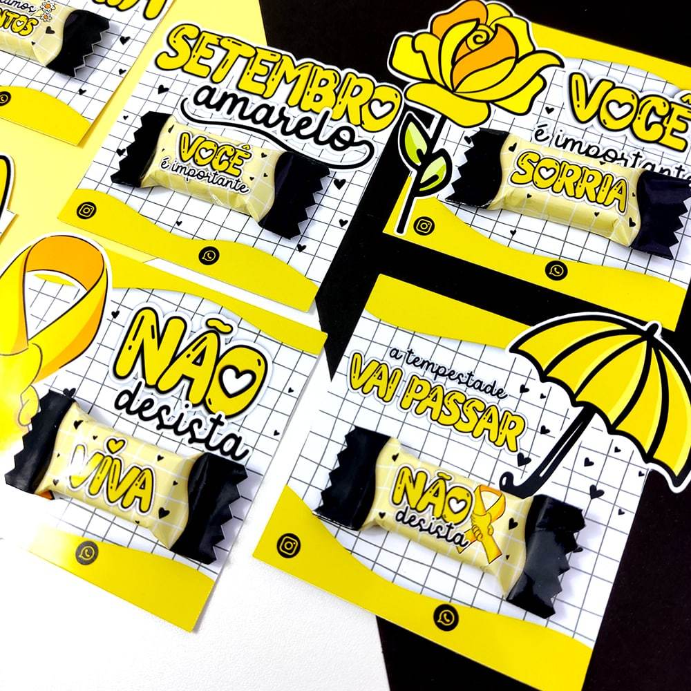 Tag Lembrança Setembro Amarelo com bala, conscientização | Shopee Brasil