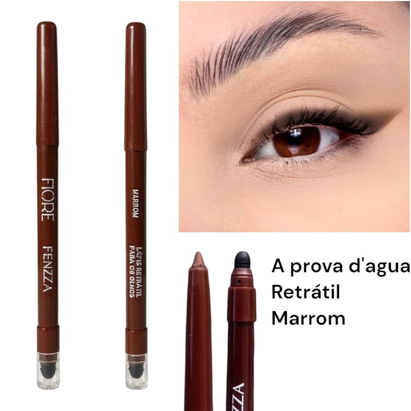 Lápis Retrátil C/ Esfumador Marrom A Prova D'água Delineador Para Olhos ...
