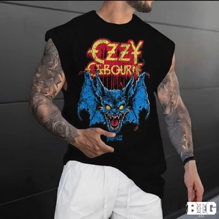 Camiseta regata machao oversized masculino Ozzy Ozbourne Black Sabbath Morcego Banda Rock Longline algodao unissex