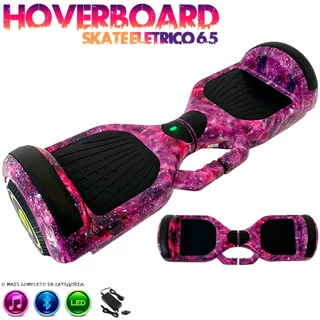 Hoverboard Infantil 6.5" Bluetooth LED 600W Skate Elétrico Overboard com Bateria de Alta Capacidade
