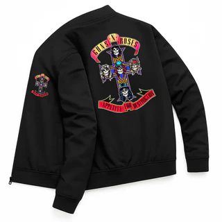 Jaqueta Bomber Esportiva Masculina Guns N Roses Tour Use Your Illusion Rock Vintage