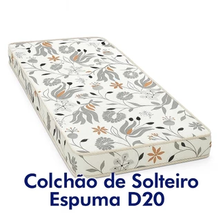 Colchão de Solteiro D20 188x88x12cm Dupla Face Firme Selo Inmetro 100% Espuma