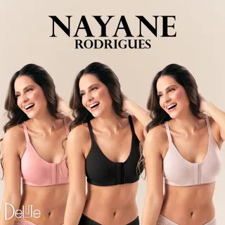 Sutiã Modelo Top Nadador Anatômico Fecho na Frente sem Bojo e Aros Cotton Duplo Liso Com Reguladores em Oferta na Shopee