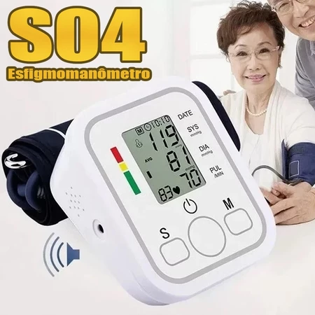 2025 NOVO S04 Aparelho Medidor De Pressão Arterial Digital De Braço Alta Precisão Com Instrução Voz