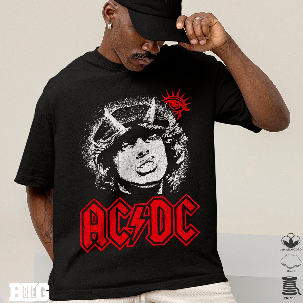 Camisa Camiseta Basica e Oversized Ac Dc Blow Up Your Video Rock ...