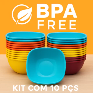 Kit Potes 300ml Tigelas Cumbucas Bowls Plástico Açaí Sorvete Doce Salgado Bool Pote Sobremesa