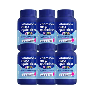 Kit 6x Vitamina Kids Morango 60 Comp Mastigáveis -NeoQuimica em Oferta na Shopee