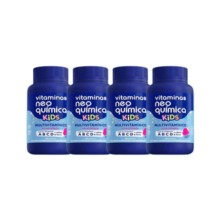 Kit 4x Vitamina Kids Morango 60 Comp Mastigáveis -NeoQuimica em Oferta na Shopee
