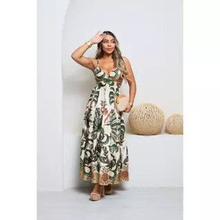 Vestido Longo Feminino em Crepinho – Estampas Exclusivas | Oferta Relâmpago 30% OFF ✨