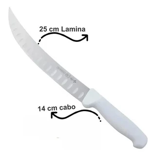 Faca Profissional 10'' Granton Edge Master Line Mundial Cor Branco