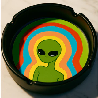 Cinzeiro de Cerâmica Psicodélico Alien Peça Artesanal de Cerâmica