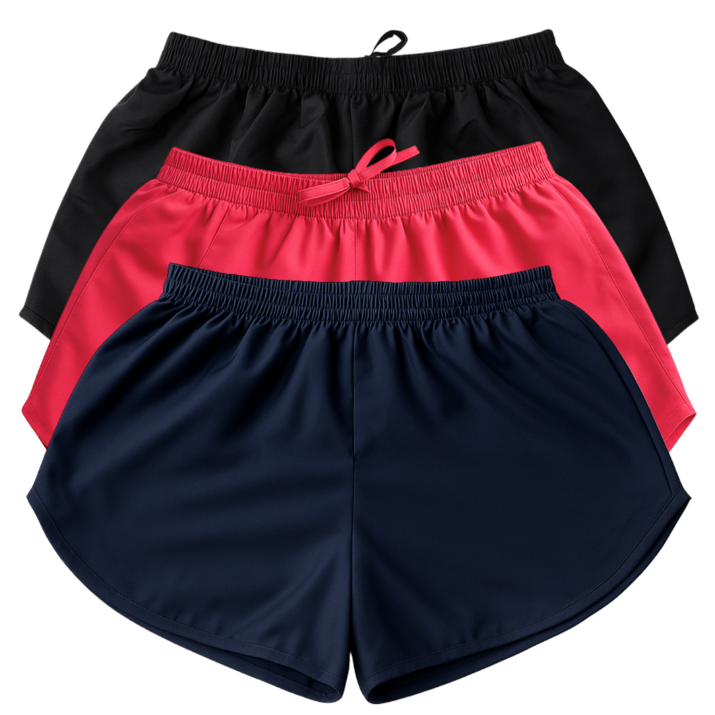 kit 3x short soltinho tactel liso para praia, esportes, lazer, caminhada ou academia do P ao plus size G4