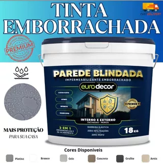 Super Tinta Emborrachada 18KG Barreira Elástica Zero Infiltrações Parede Blindada 18KG Ou 12KG