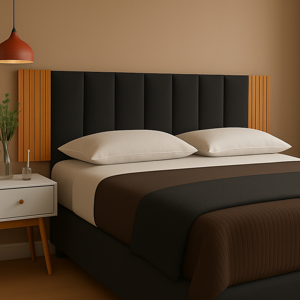 Kit Com Até 12 Peças Cabeceira Modular + Painel Ripado MDF Para Cama ...