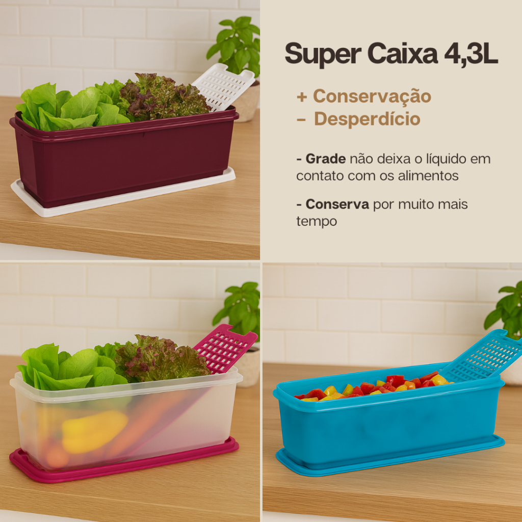 Tupperware Super Caixa 4,3L Conserva os alimentos por mais tempo