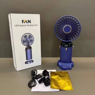 Mini Ventilador Portatil Dobrável 5 Velocidades Display Recarregavel USB