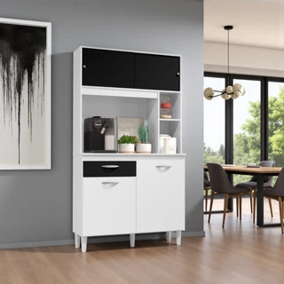 Armário Sala de Jantar Cozinha Compacta Organizador Duda 172x90x35cm Com Gaveta Várias Cores